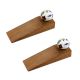 2 Pieces Multicolor Leaf Crackle Ceramic Wooden Door Stopper